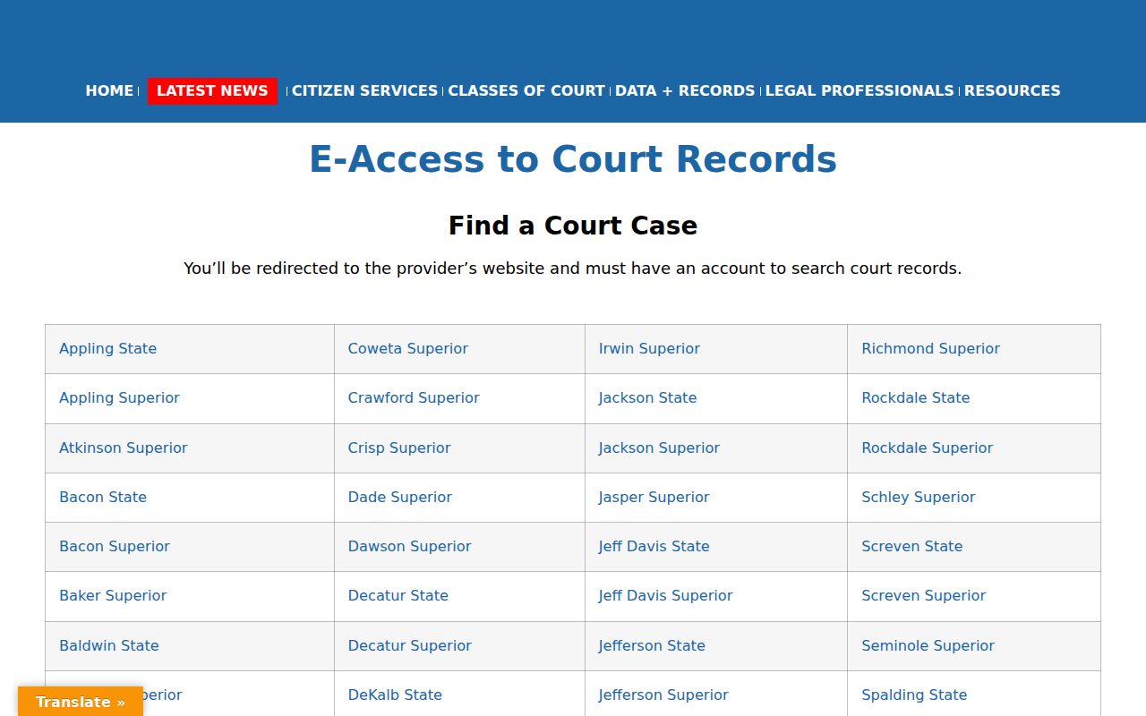 Stockbridge public records Georgia court e-access gateway